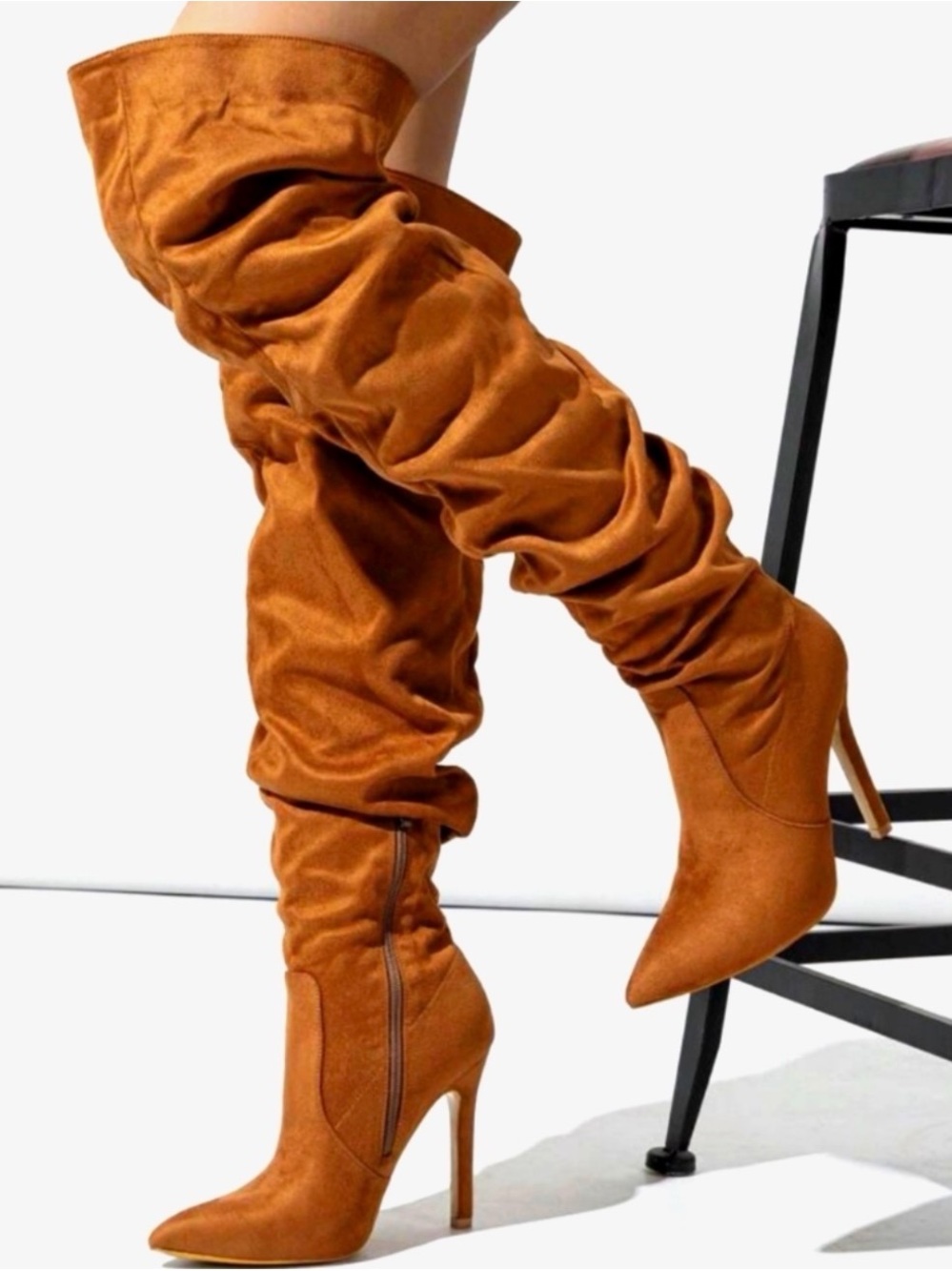 Steve Madden | Cynthia Over-the-Knee Slouch Stiletto Boots - Cognac | 9
